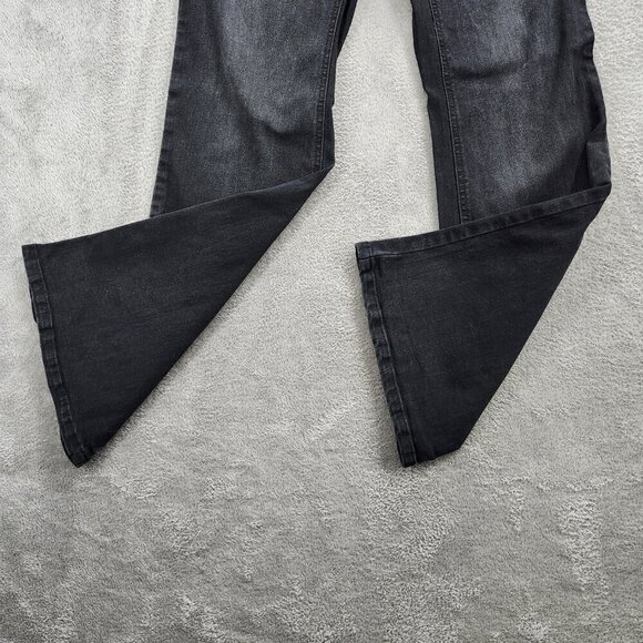 NOBO Jean Womens 3 Black Girlfriend Stretch  Flare Wide Leg Black - Picture 4 of 13